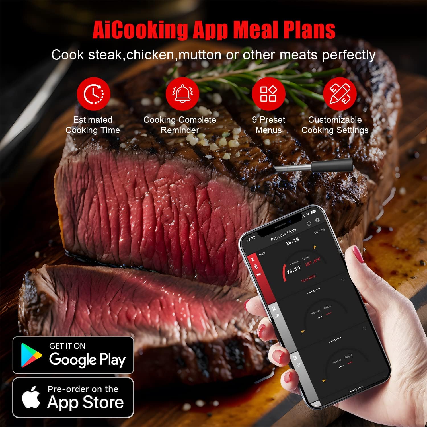 🔥Dual Probe Grill Beast💥 IP67 Waterproof & 1000°F Heatproof⚡ Bluetooth Smart Alerts🌪️ 10-in-1 BBQ/Oven/Smoker Kit | TikTok's #1 Meat Hero 🔥Dual Probe Grill Beast💥 IP67 Waterproof & 1000°F Heatproof⚡ Bluetooth Smart Alerts🌪️ 10-in-1 BBQ/Oven/Smoker Kit | TikTok's #1 Meat Hero